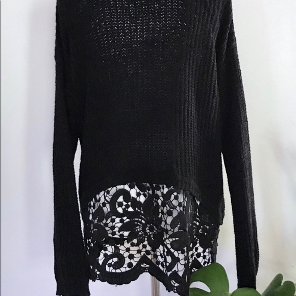 ASTR Black Lace Sweater - Picture 9 of 9